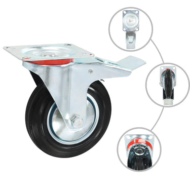 Vidaxl 8 st zwenkwielen 160 mm