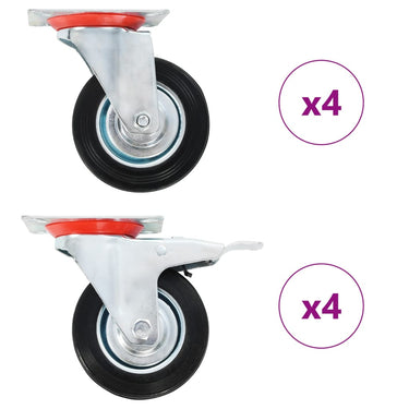 Vidaxl 8 st zwenkwielen 100 mm