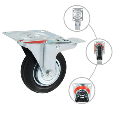 Vidaxl 8 st zwenkwielen 100 mm