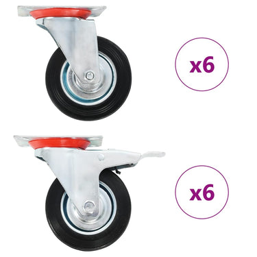 Vidaxl 12 st zwenkwielen 100 mm
