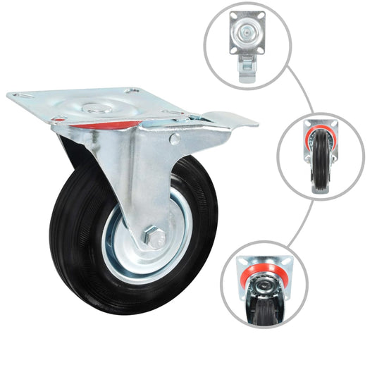 Vidaxl 8 st zwenkwielen 125 mm