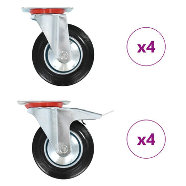 Vidaxl 8 st zwenkwielen 160 mm