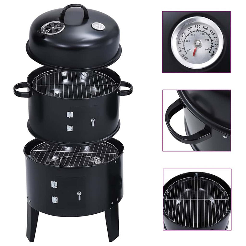 Load image into Gallery viewer, Vidaxl houtskoolroker barbecue-grill 3-in-1 40x80 cm
