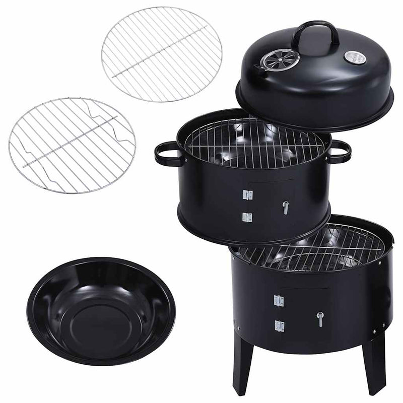 Load image into Gallery viewer, Vidaxl houtskoolroker barbecue-grill 3-in-1 40x80 cm
