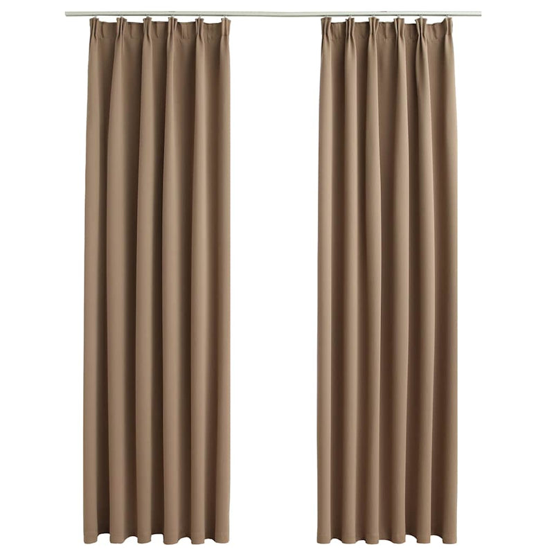 Load image into Gallery viewer, Vidaxl gordijnen verduisterend met haken 2 st 140x175 cm taupe
