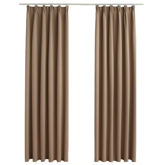 Vidaxl gordijnen verduisterend met haken 2 st 140x175 cm taupe