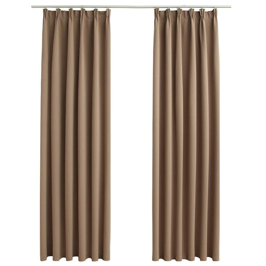 Vidaxl gordijnen verduisterend met haken 2 st 140x245 cm taupe