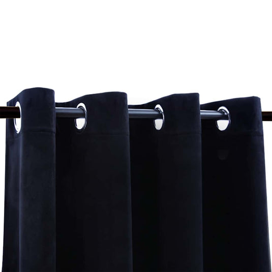 Vidaxl gordijn verduisterend met ringen 2 st 140x225 cm fluweel zwart