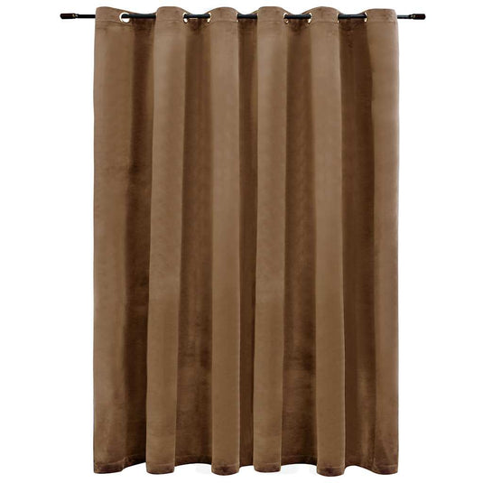 Vidaxl gordijn verduisterend met ringen 290x245 cm fluweel beige