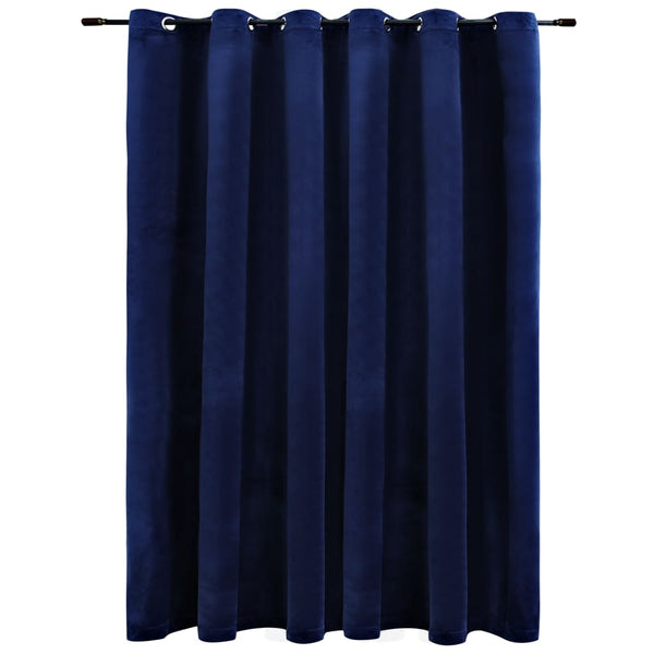 VidaXL Gordijn verduisterend met ringen 290x245 cm fluweel blauw