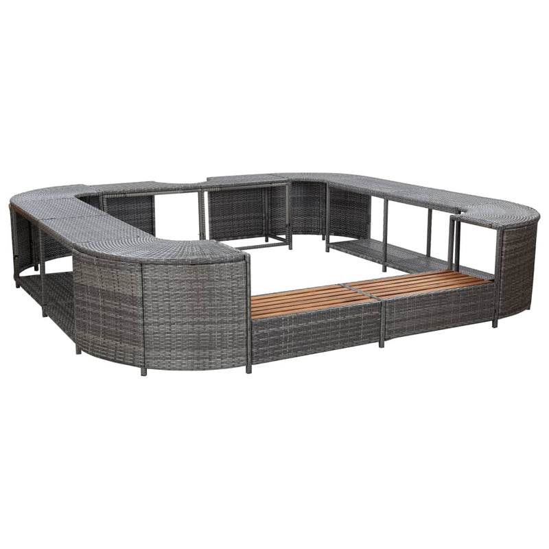Load image into Gallery viewer, VidaXL Spa-ombouw vierkant 268x268x55 cm poly rattan grijs
