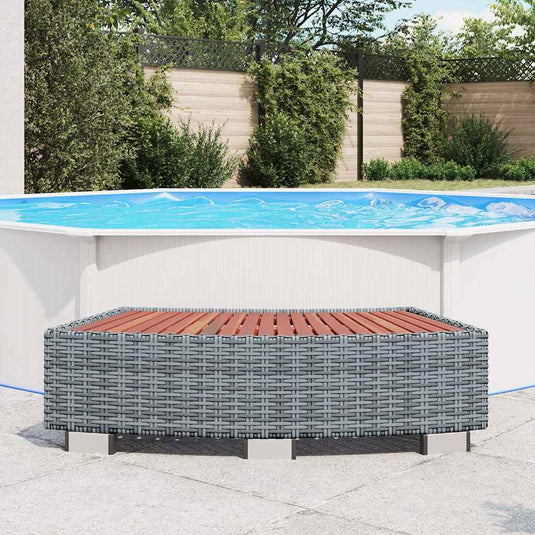 Vidaxl spatrap 92x45x25 cm poly rattan grijs