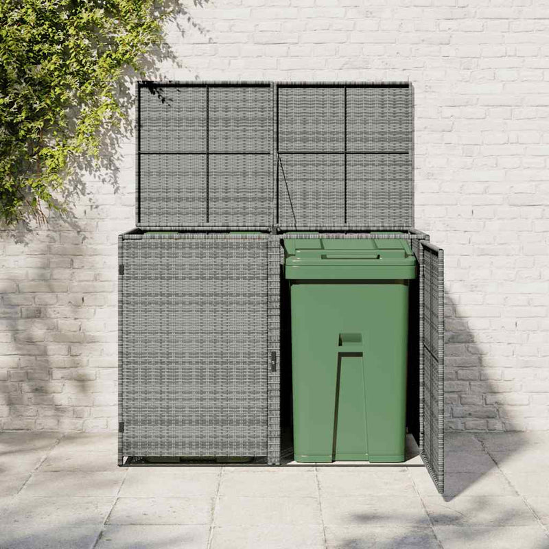 Load image into Gallery viewer, Vidaxl containerberging dubbel 148x77x111 cm poly rattan antraciet
