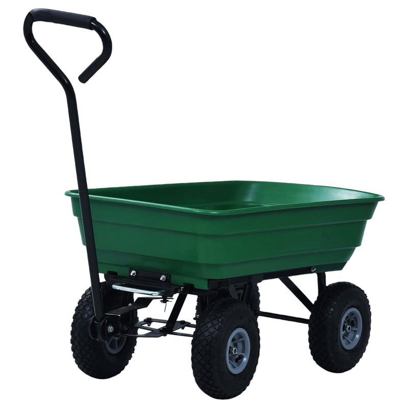 Afbeelding laden in galerijviewer, Vidaxl tuinkiepwagen 300 kg 75l groen
