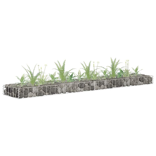 Vidaxl gabion plantenbak verhoogd 180x30x10 cm gegalvaniseerd staal