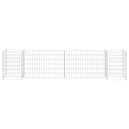 Vidaxl gabion plantenbak h-vormig 260x40x60 cm staaldraad