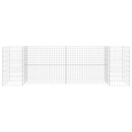 Vidaxl gabion plantenbak h-vormig 260x40x80 cm staaldraad