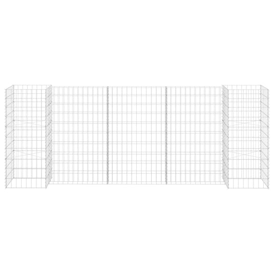 Vidaxl gabion plantenbak h-vormig 260x40x100 cm staaldraad