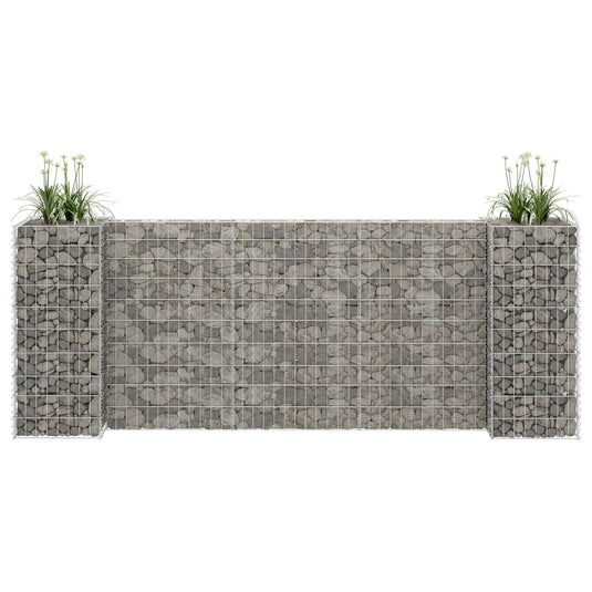 Vidaxl gabion plantenbak h-vormig 260x40x100 cm staaldraad