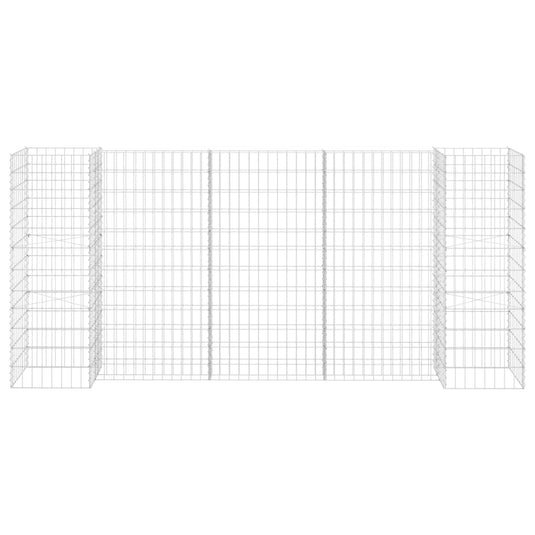Vidaxl gabion plantenbak h-vormig 260x40x120 cm staaldraad