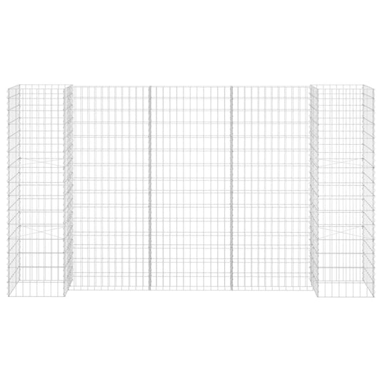 VidaXL Gabion plantenbak H-vormig 260x40x150 cm staaldraad