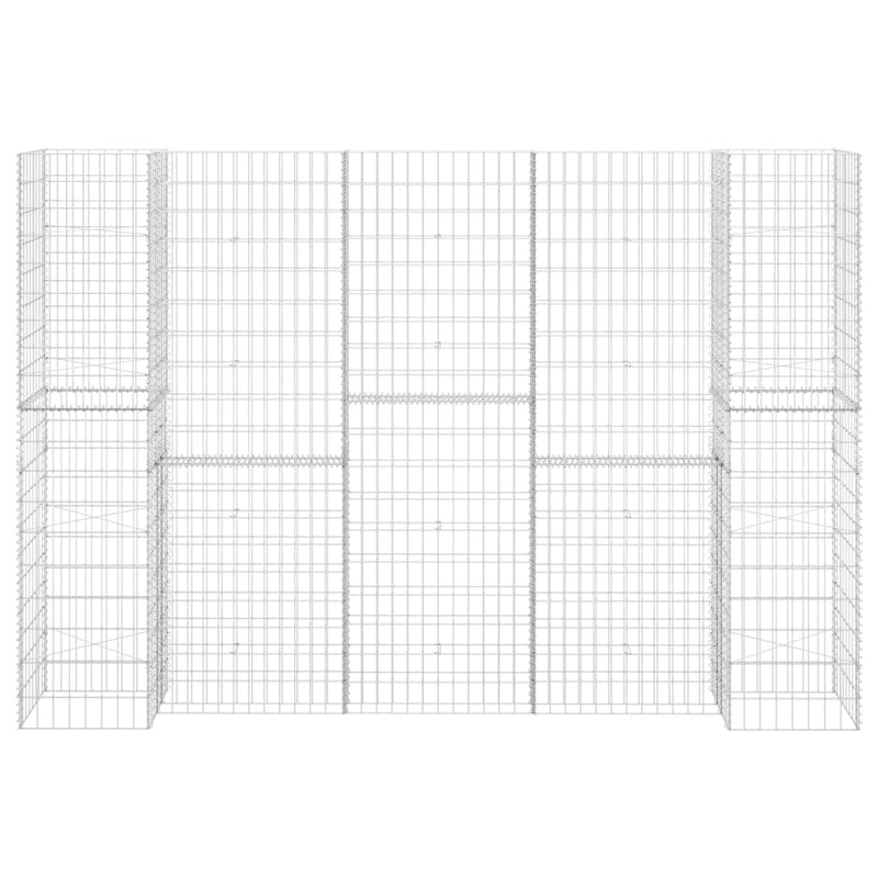 Load image into Gallery viewer, VidaXL Gabion plantenbak H-vormig 260x40x180 cm staaldraad
