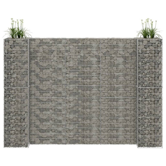 VidaXL Gabion plantenbak H-vormig 260x40x180 cm staaldraad