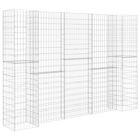 VidaXL Gabion plantenbak H-vormig 260x40x200 cm staaldraad