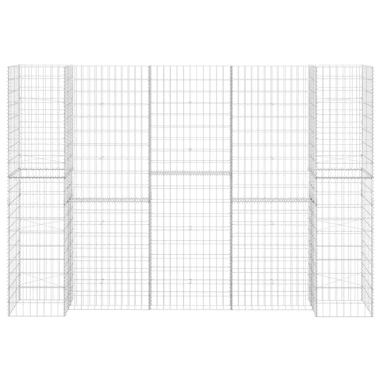 VidaXL Gabion plantenbak H-vormig 260x40x200 cm staaldraad