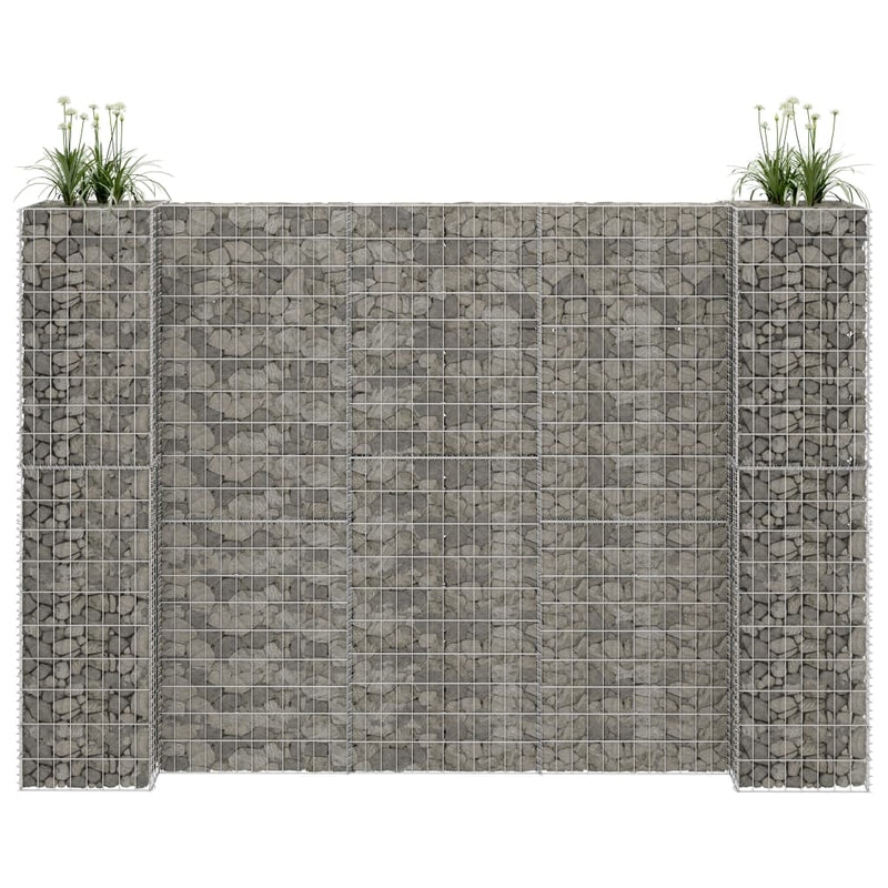 Load image into Gallery viewer, VidaXL Gabion plantenbak H-vormig 260x40x200 cm staaldraad
