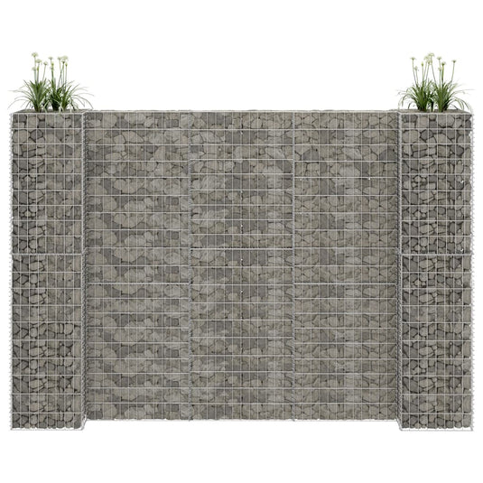 VidaXL Gabion plantenbak H-vormig 260x40x200 cm staaldraad