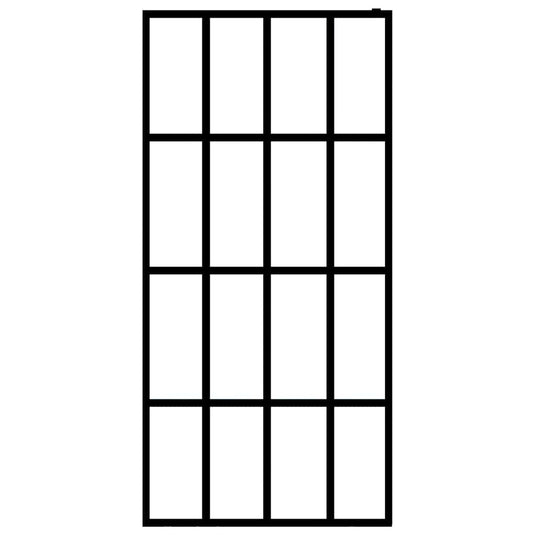 Vidaxl inloopdouchewand 90x195 cm transparant gehard glas