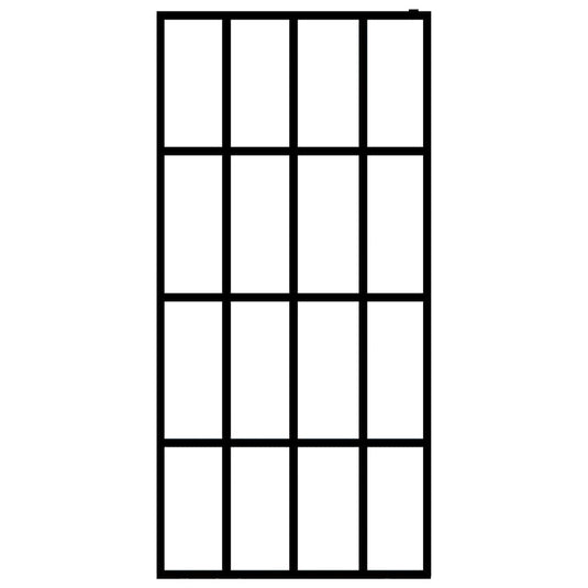 Vidaxl inloopdouchewand 100x195 cm transparant gehard glas