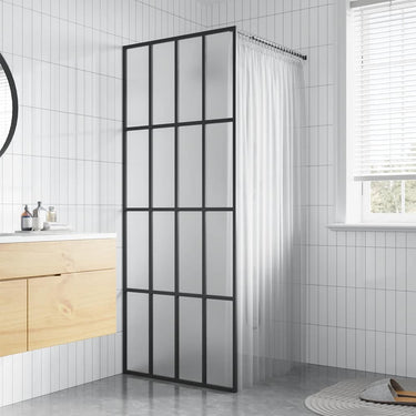 Vidaxl inloopdouchewand 80x195 cm mat gehard glas