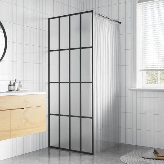 Vidaxl inloopdouchewand 90x195 cm mat gehard glas