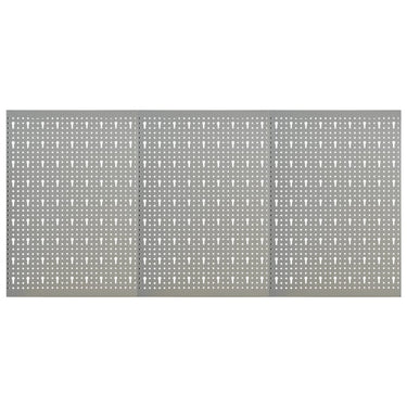 Vidaxl gaatjespaneel wandgemonteerd 3 st 40x58 cm staal