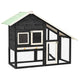 Vidaxl konijnenhok 140x63x120 cm massief vurenhout grijs en wit