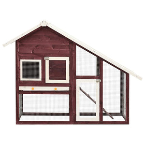 Vidaxl konijnenhok 140x63x120 cm massief vurenhout mokka en wit