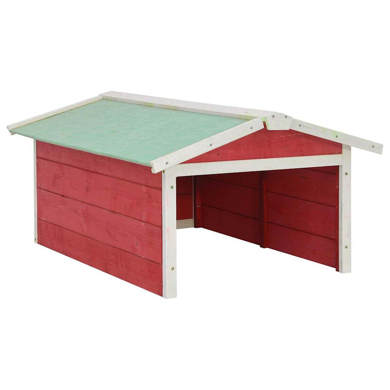 Load image into Gallery viewer, Vidaxl overkapping voor grasmaaier 72x87x50 cm vurenhout rood en wit
