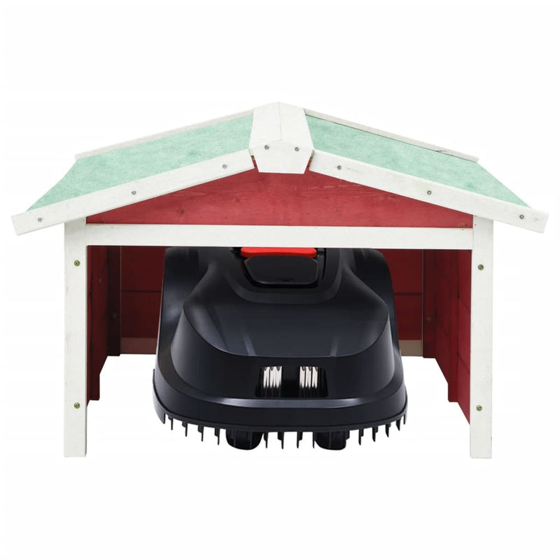 Load image into Gallery viewer, VidaXL Overkapping voor grasmaaier 72x87x50 cm vurenhout rood en wit
