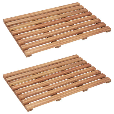 Vidaxl badmatten 2 st massief acaciahout 56x37 cm