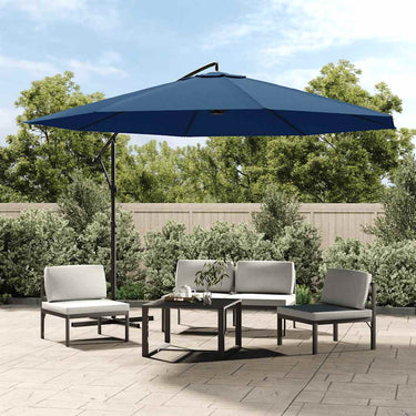 Vidaxl zweefparasol met aluminium paal 350 cm blauw
