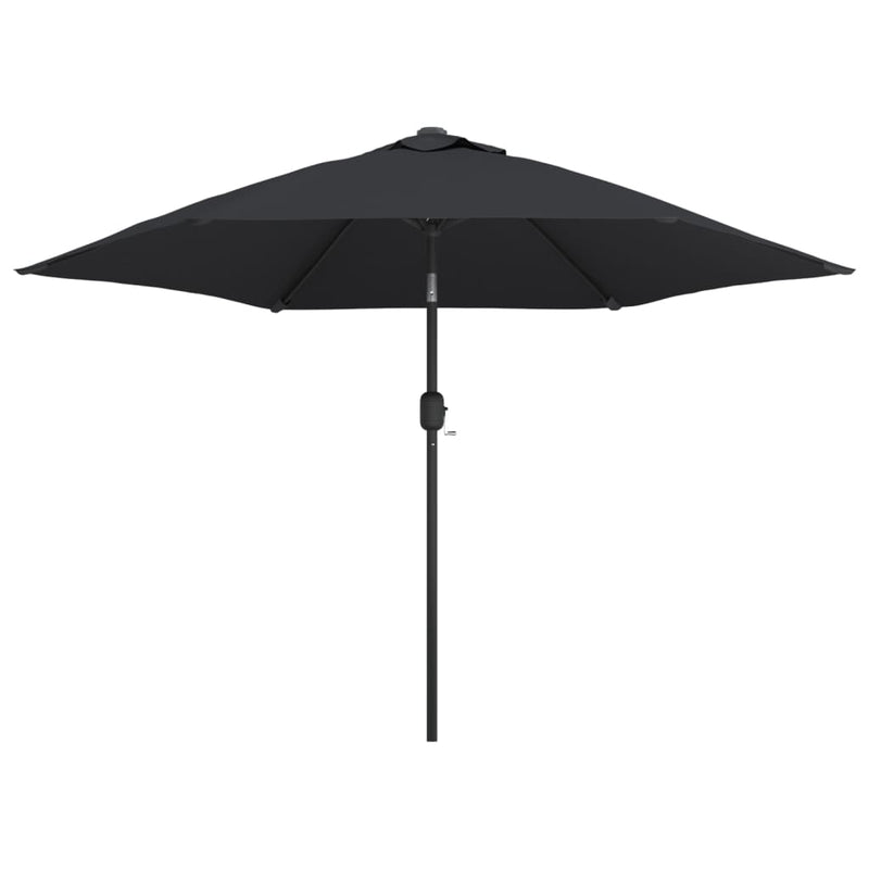 Load image into Gallery viewer, Vidaxl parasol met led-verlichting en stalen paal 300 cm zwart
