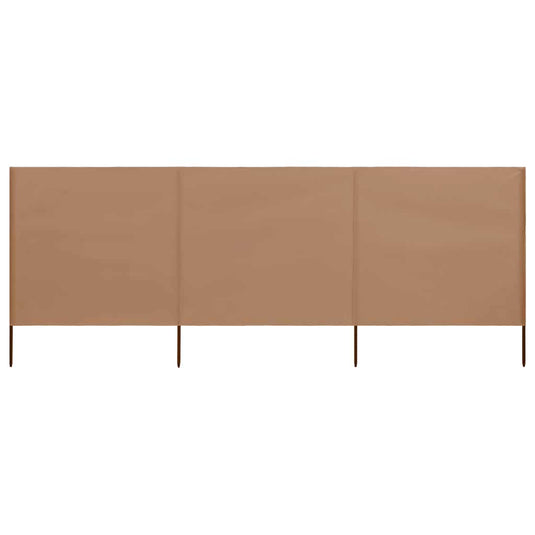 Vidaxl windscherm 3-panelen 400x80 cm stof taupe