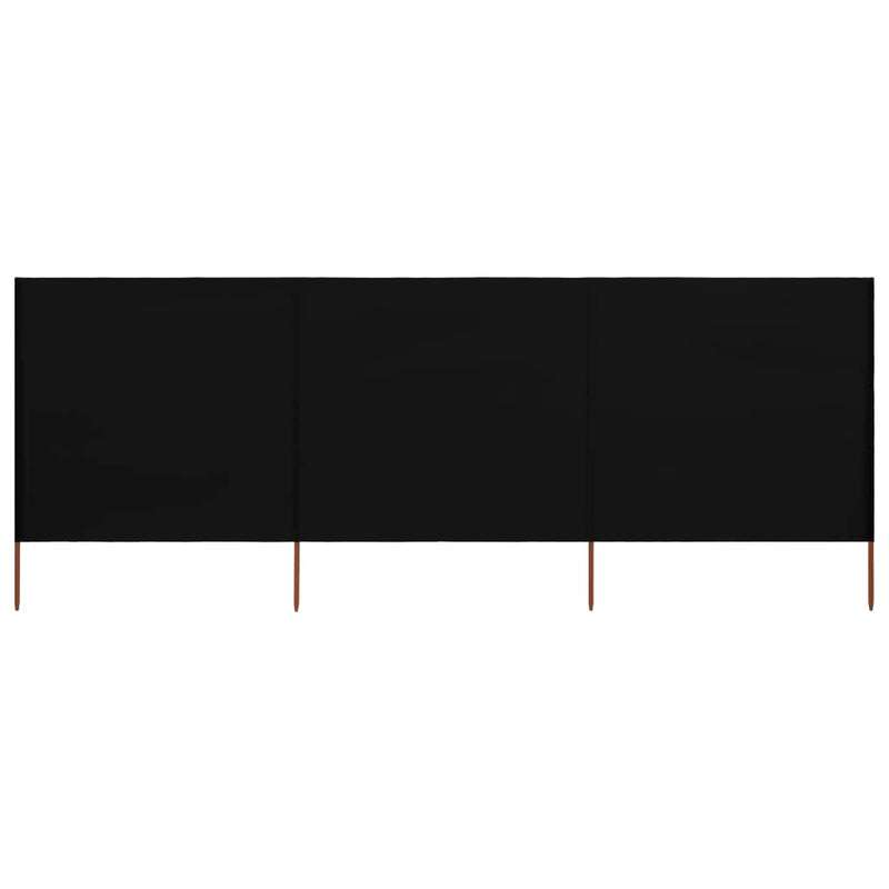Load image into Gallery viewer, Vidaxl windscherm 3-panelen 400x80 cm stof zwart

