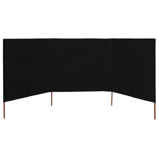 Vidaxl windscherm 3-panelen 400x160 cm stof zwart