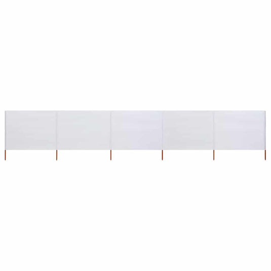Vidaxl windscherm 5-panelen 600x80 cm stof zandwit