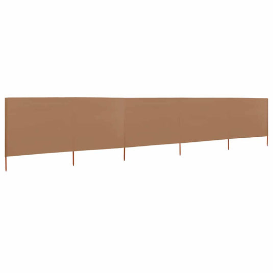 Vidaxl windscherm 5-panelen 600x80 cm stof taupe