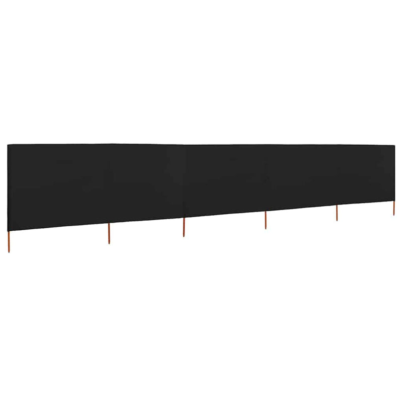 Load image into Gallery viewer, Vidaxl windscherm 5-panelen 600x80 cm stof zwart
