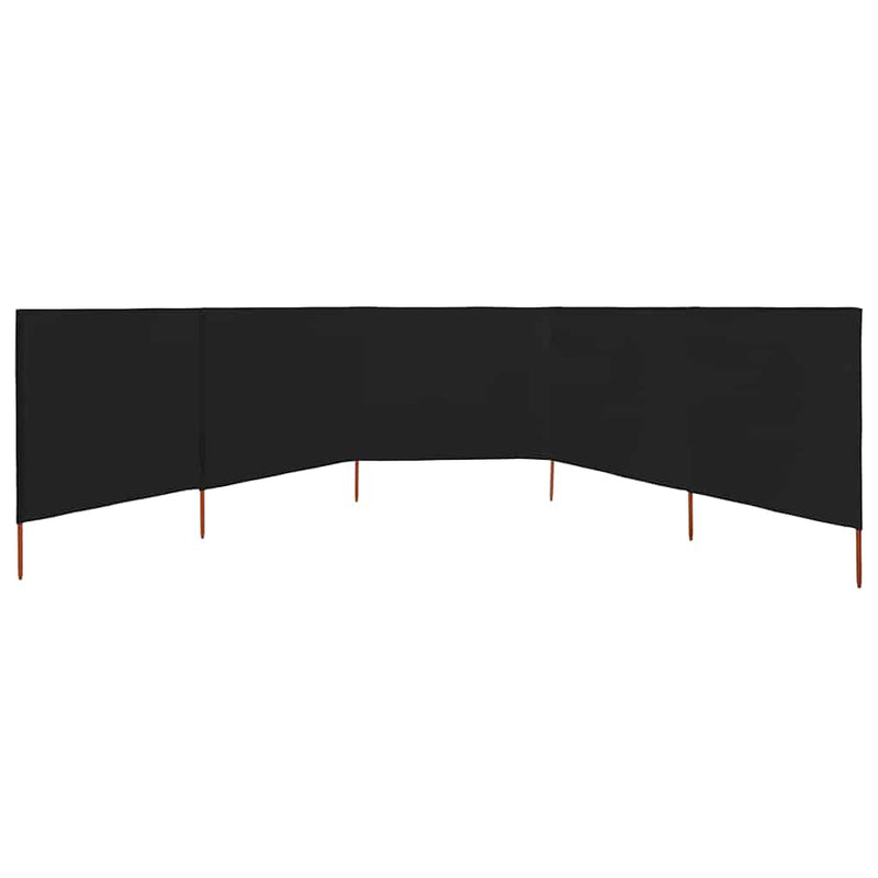 Load image into Gallery viewer, Vidaxl windscherm 5-panelen 600x80 cm stof zwart
